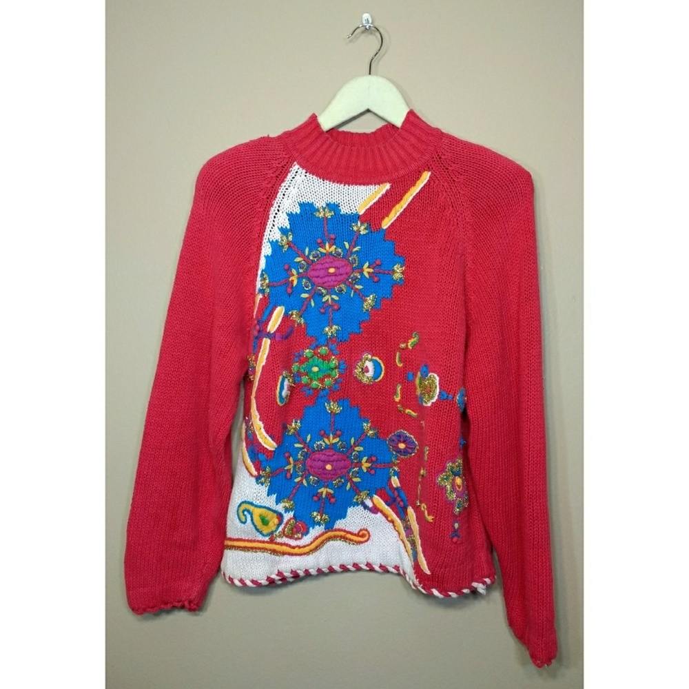 Vintage Ashleigh Morgan Red Ugly Christmas Sweater